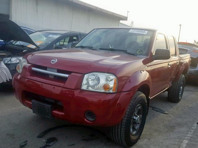 1N6ED27T54C470290 - 2004 NISSAN FRONTIER C RED photo 2