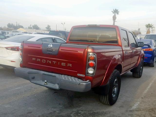 1N6ED27T54C470290 - 2004 NISSAN FRONTIER C RED photo 4