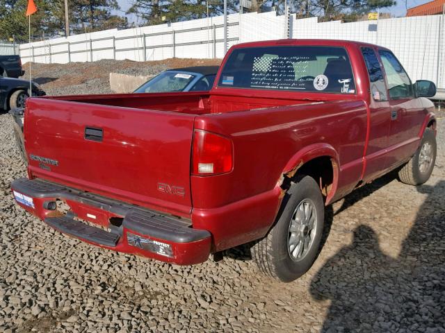 1GTDT19W728246246 - 2002 GMC SONOMA BURGUNDY photo 4