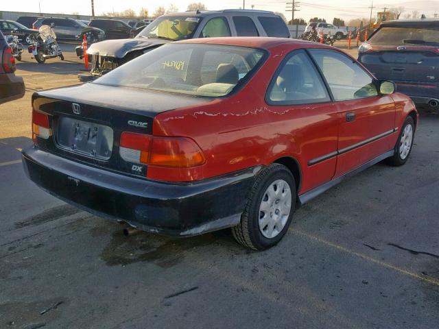 1HGEJ6227WL101226 - 1998 HONDA CIVIC DX RED photo 4