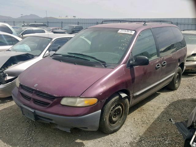 2B4GP25R5XR355787 - 1999 DODGE CARAVAN BURGUNDY photo 2