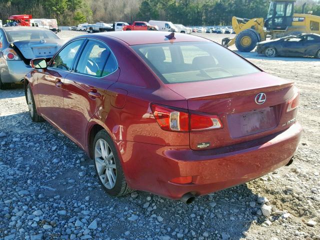 JTHCF5C21B2035075 - 2011 LEXUS IS 250 RED photo 3