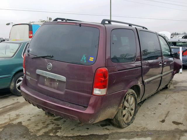 5GADV23107D200562 - 2007 BUICK TERRAZA CX BURGUNDY photo 4