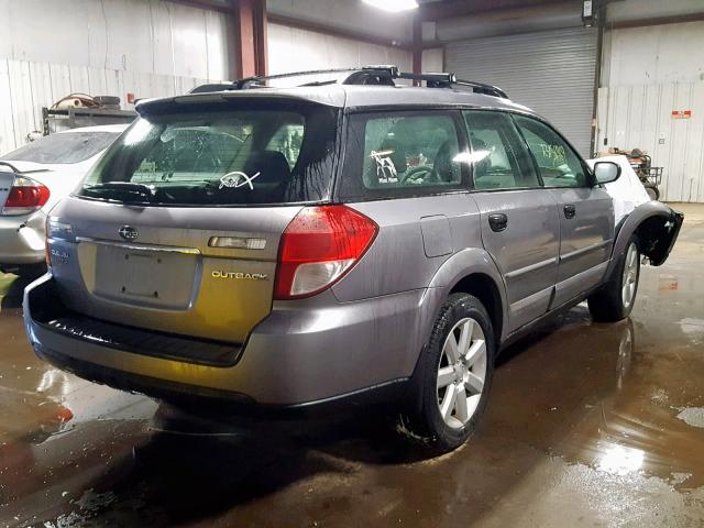 4S4BP61C487341951 - 2008 SUBARU OUTBACK 2. GRAY photo 4