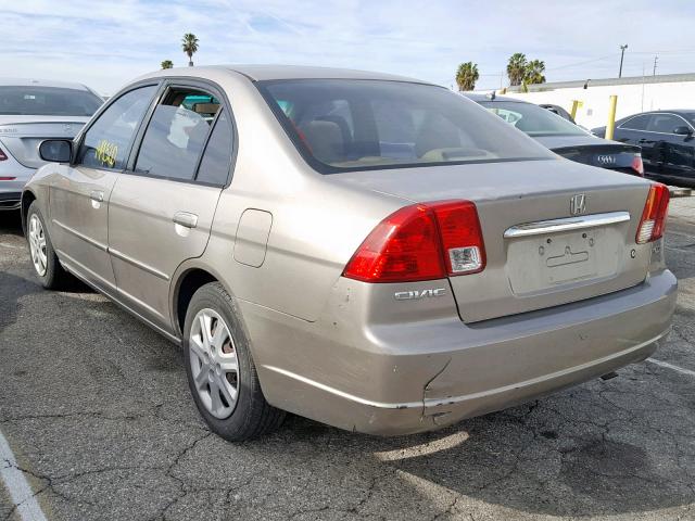 2HGES26883H509389 - 2003 HONDA CIVIC EX SILVER photo 3