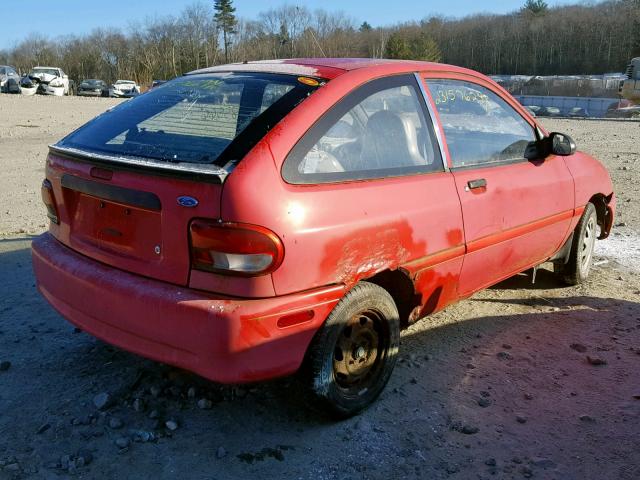 KNJLT05H9V6212920 - 1997 FORD ASPIRE RED photo 4