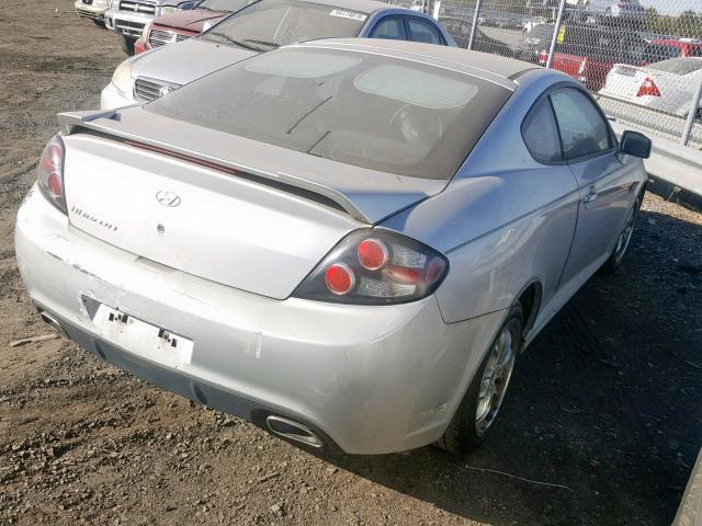 KMHHM66D87U236379 - 2007 HYUNDAI TIBURON GS SILVER photo 4