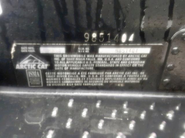 9851404 - 1998 ARCC SNOWMOBILE GREEN photo 10