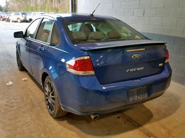 1FAHP36N89W224488 - 2009 FORD FOCUS SES BLUE photo 3