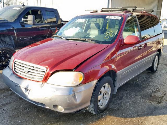 KNDUP131426256701 - 2002 KIA SEDONA EX RED photo 2