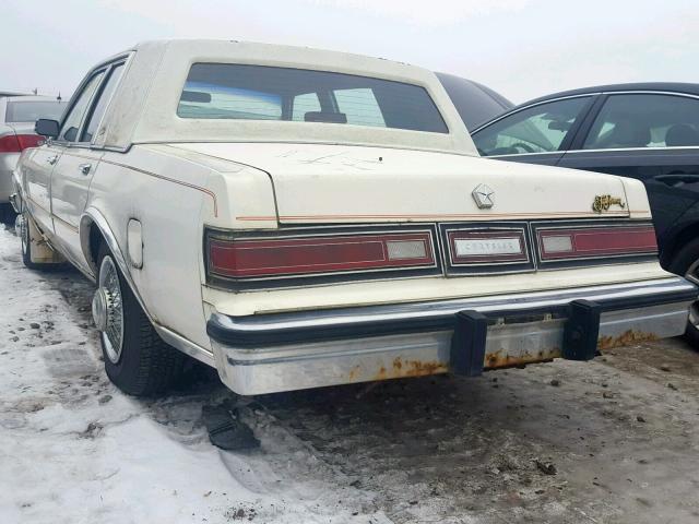 1C3BF66P2HW100337 - 1987 CHRYSLER FIFTH AVEN WHITE photo 3