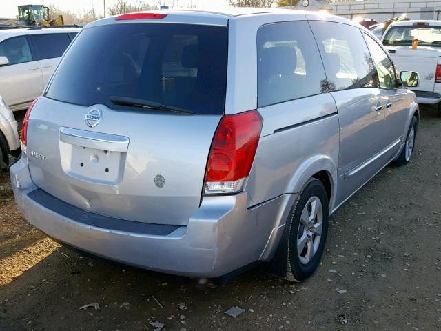 5N1BV28U87N132350 - 2007 NISSAN QUEST S SILVER photo 4