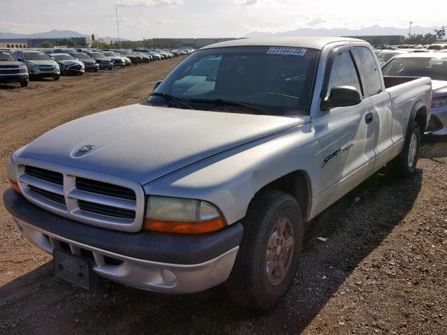 1B7GL22X71S334852 - 2001 DODGE DAKOTA SILVER photo 2