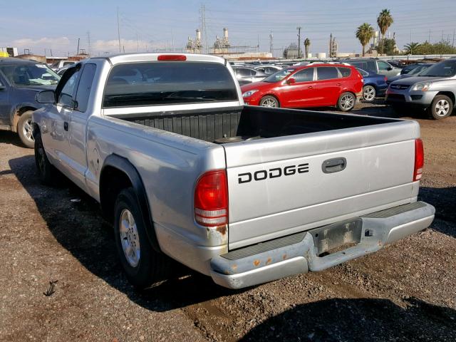 1B7GL22X71S334852 - 2001 DODGE DAKOTA SILVER photo 3