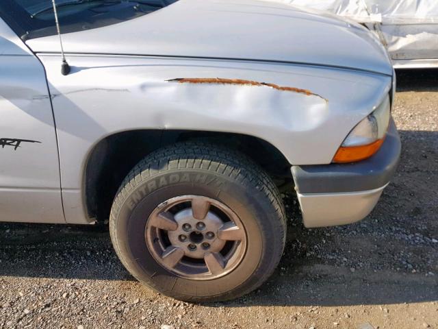 1B7GL22X71S334852 - 2001 DODGE DAKOTA SILVER photo 9