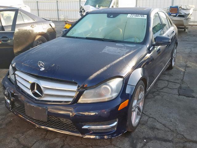 WDDGF4HBXDR255580 - 2013 MERCEDES-BENZ C 250 BLUE photo 2