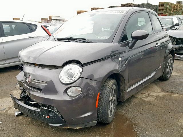 3C3CFFGE4HT611667 - 2017 FIAT 500 ELECTR CHARCOAL photo 2