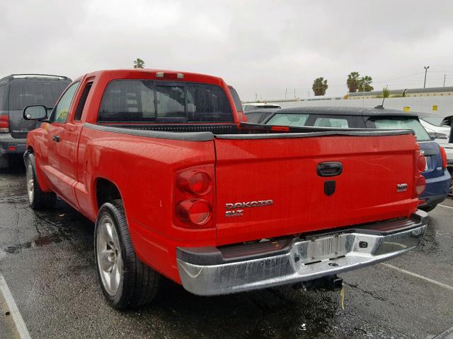 1D7HE42NX5S176530 - 2005 DODGE DAKOTA SLT RED photo 3