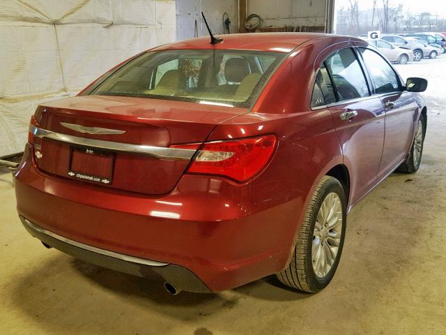 1C3CCBCGXCN152100 - 2012 CHRYSLER 200 LIMITE RED photo 4