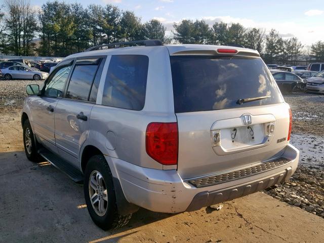 2HKYF18523H534681 - 2003 HONDA PILOT EXL SILVER photo 3