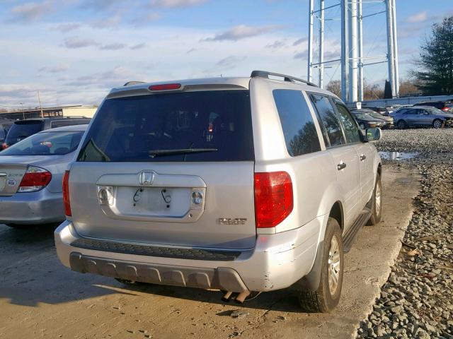 2HKYF18523H534681 - 2003 HONDA PILOT EXL SILVER photo 4