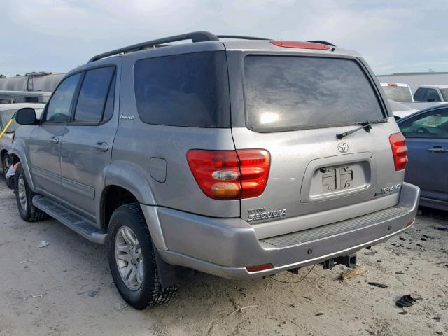 5TDBT48A04S230810 - 2004 TOYOTA SEQUOIA LI GRAY photo 3