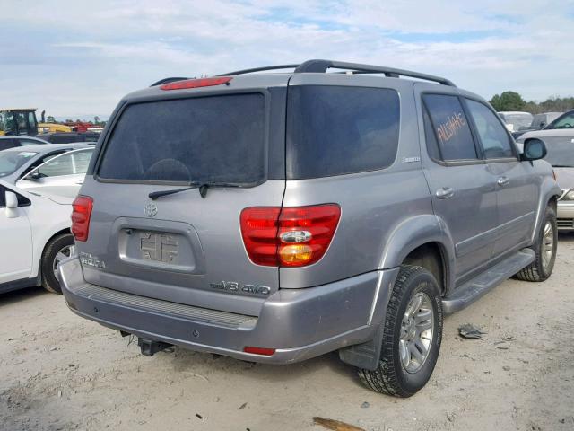 5TDBT48A04S230810 - 2004 TOYOTA SEQUOIA LI GRAY photo 4