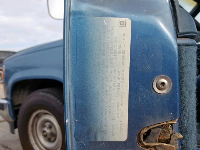 2GCEC19KXL1133753 - 1990 CHEVROLET GMT-400 C1 BLUE photo 10