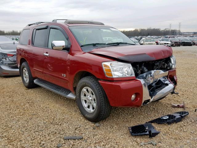 5N1AA08B15N730402 - 2005 NISSAN ARMADA SE RED photo 1