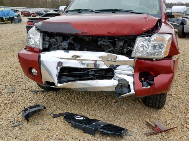 5N1AA08B15N730402 - 2005 NISSAN ARMADA SE RED photo 9