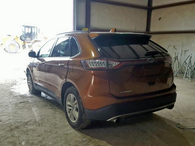 2FMPK3J93HBB31033 - 2017 FORD EDGE SEL ORANGE photo 3