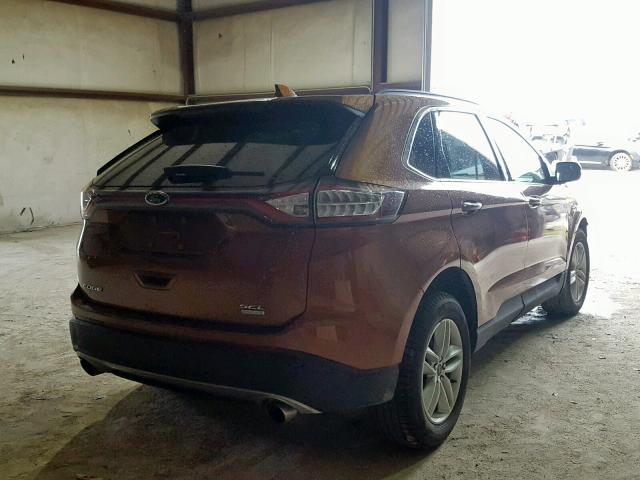 2FMPK3J93HBB31033 - 2017 FORD EDGE SEL ORANGE photo 4