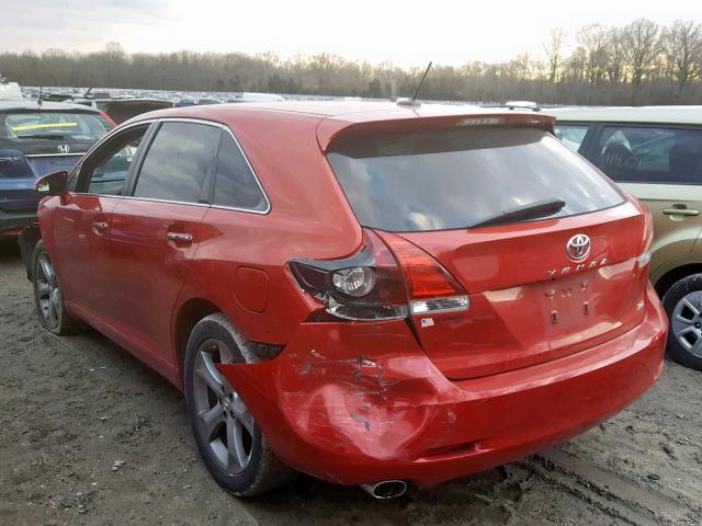 4T3ZK3BB3DU059367 - 2013 TOYOTA VENZA LE BURGUNDY photo 3