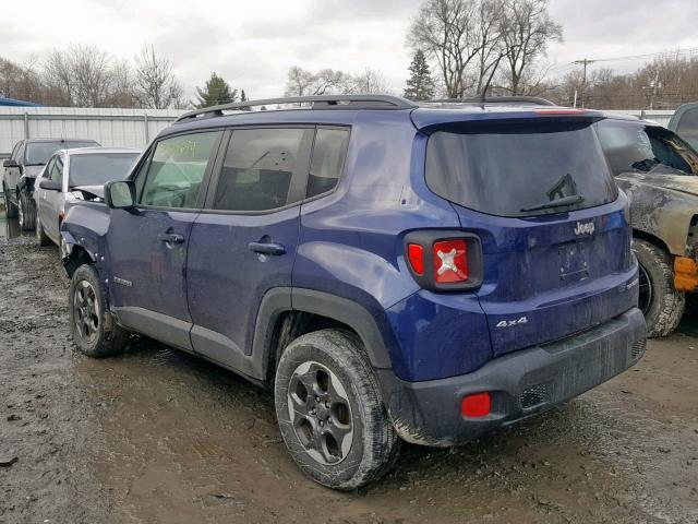 ZACCJBAB6HPG03207 - 2017 JEEP RENEGADE S 蓝色 照片 3