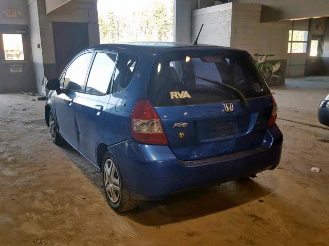 JHMGD38407S018605 - 2007 HONDA FIT BLUE photo 3