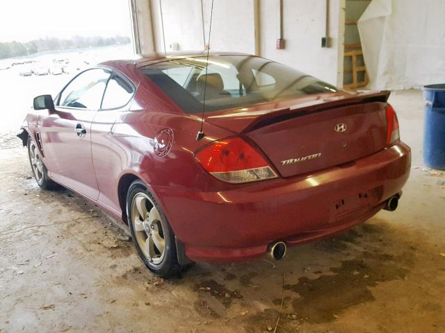 KMHHM65D56U229065 - 2006 HYUNDAI TIBURON GS MAROON photo 3