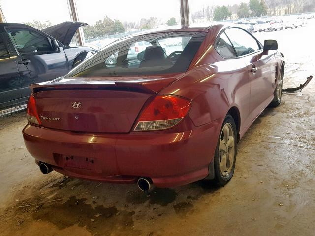 KMHHM65D56U229065 - 2006 HYUNDAI TIBURON GS MAROON photo 4