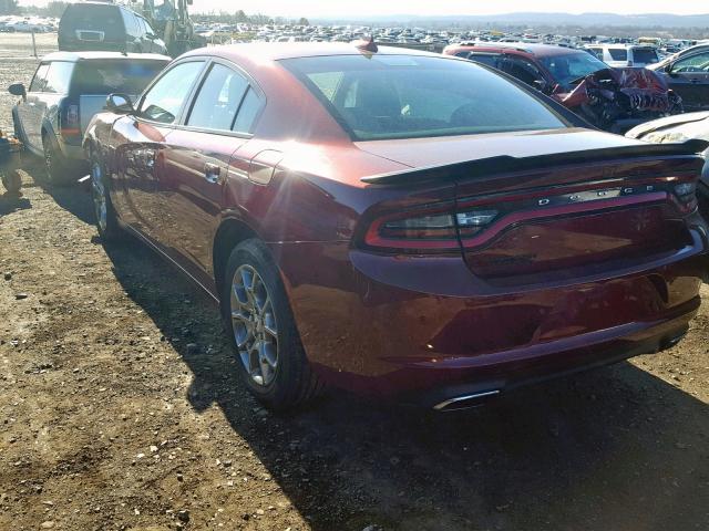 2C3CDXJG0HH644938 - 2017 DODGE CHARGER SX MAROON photo 3