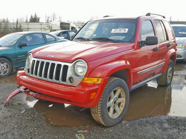 1J4GK58K55W600362 - 2005 JEEP LIBERTY LI RED photo 2