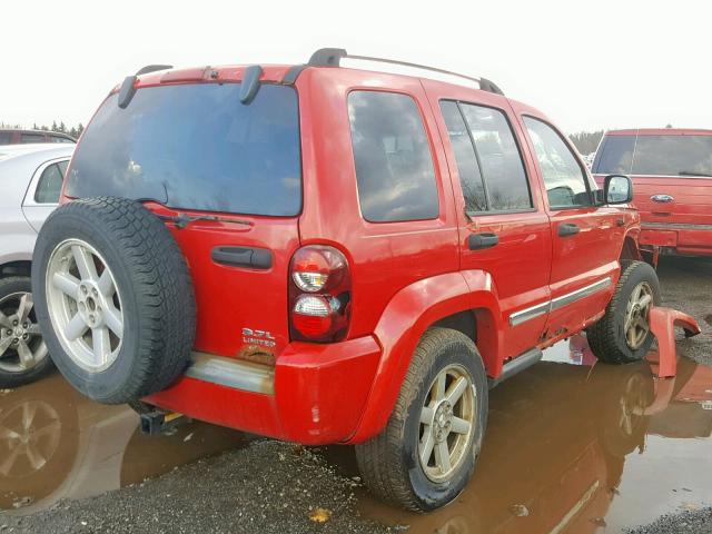 1J4GK58K55W600362 - 2005 JEEP LIBERTY LI RED photo 4