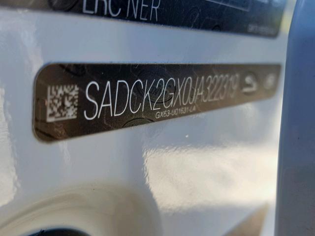 SADCK2GX0JA322319 - 2018 JAGUAR F-PACE PRE WHITE photo 10
