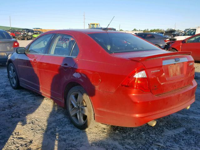 3FAHP0KC2AR116670 - 2010 FORD FUSION SPO RED photo 3