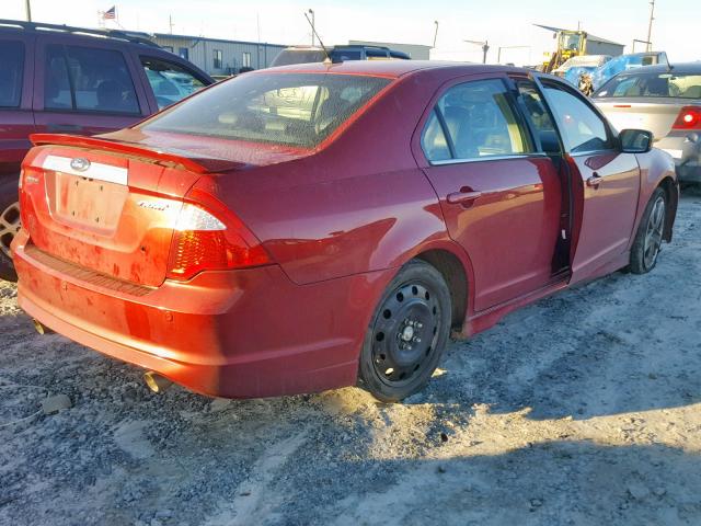 3FAHP0KC2AR116670 - 2010 FORD FUSION SPO RED photo 4