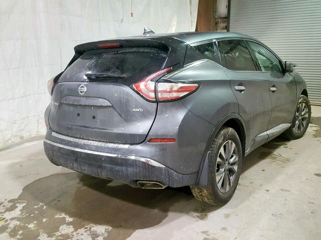 5N1AZ2MH4HN172760 - 2017 NISSAN MURANO S GRAY photo 4