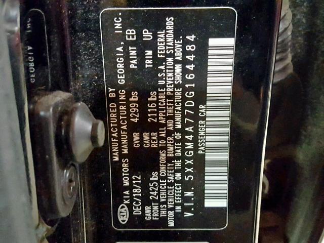 5XXGM4A77DG164484 - 2013 KIA OPTIMA LX Qara foto 10