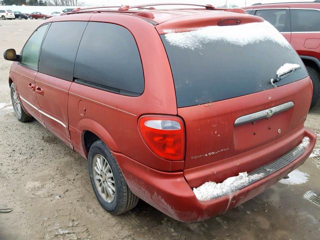 2C8GP64LX2R592189 - 2002 CHRYSLER TOWN & COU RED photo 3