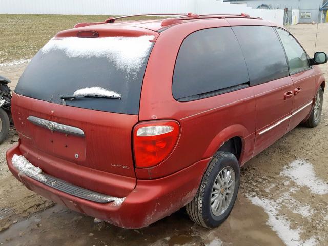 2C8GP64LX2R592189 - 2002 CHRYSLER TOWN & COU RED photo 4