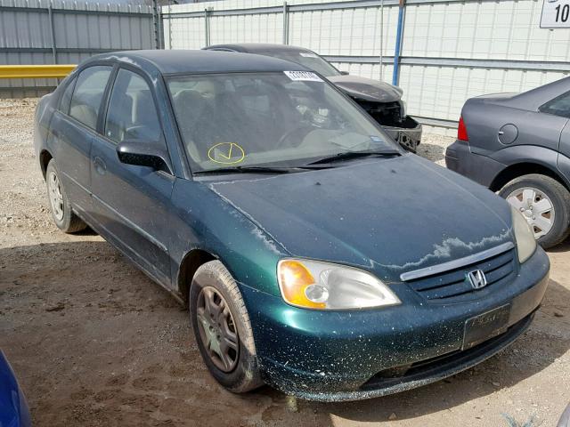 2HGES16511H606575 - 2001 HONDA CIVIC LX GREEN photo 1