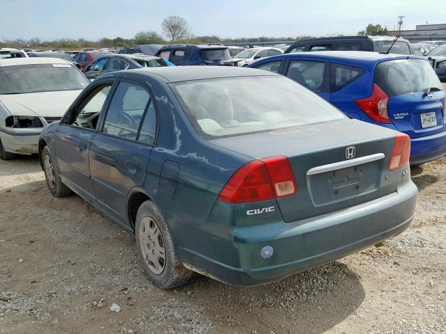 2HGES16511H606575 - 2001 HONDA CIVIC LX GREEN photo 3