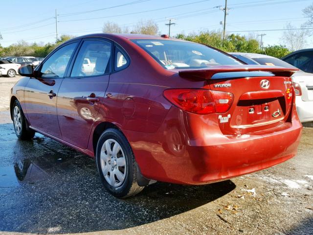 KMHDU46DX8U362716 - 2008 HYUNDAI ELANTRA GL Бордовый фото 3